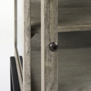 Arelius 20L x 18W x 26H Gray Wood W/ Black Metal Frame End/Side Table