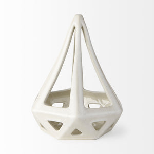 Hood  7.7L x 7.7W x 9.4H White Geometric Ceramic Object