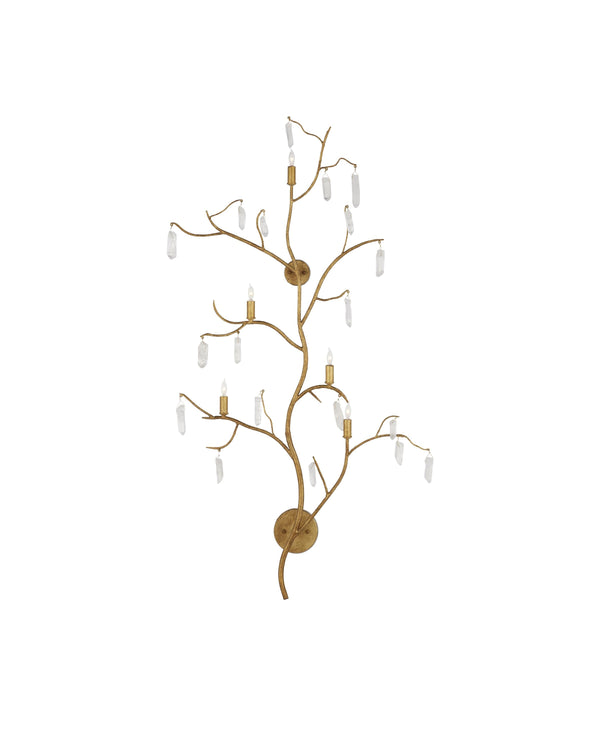 Forest Light Wall Sconce In Washed Lucerne Gold & Natural