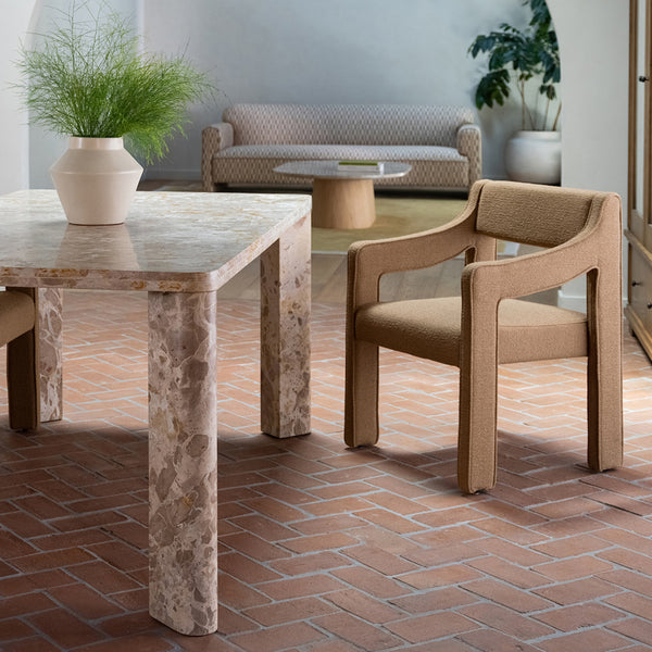 Moe's Elise Dining Chair Ochre with Sloped Arms