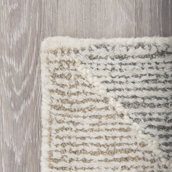 Kolt 9x12 Neutral Geometric Patterned Wool Area Rug