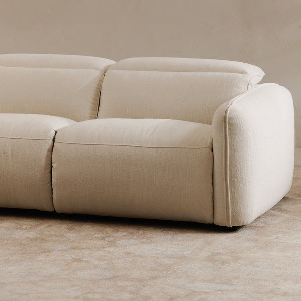 Eli Power Recliner Sofa in Warm White