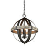Castello AC10015 Chandelier in Distressed wood and black