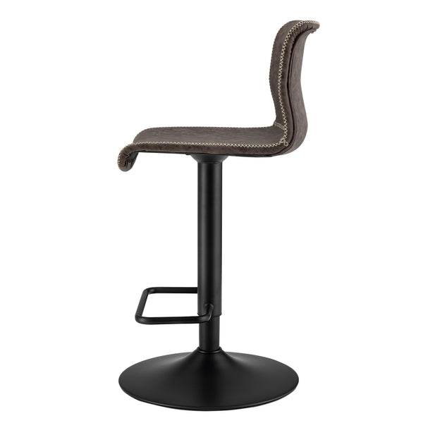 Jayden Low Back Gaslift Bar Stool In Vintage Coffee Brown