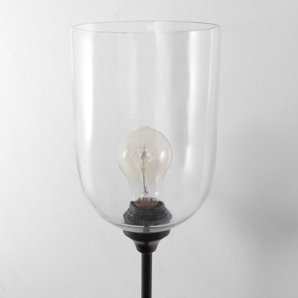 Clyde 6.0L x 8.0W x 37.0H Matte Black W/Glass Round Wall Sconce