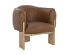 TRINE LOUNGE CHAIR - RUSTIC OAK - VINTAGE CAMEL LEATHER