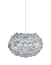 Eos Medium Plug-In Pendant in Grey with White Cord