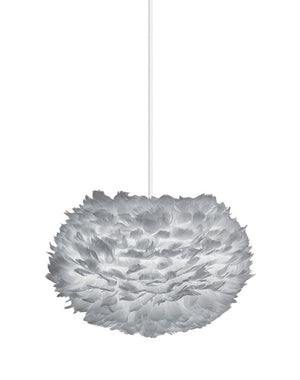 Eos Medium Plug-In Pendant in Grey with White Cord