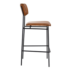 Moe's Sailor Bar Stool Brown with Iron Frame
