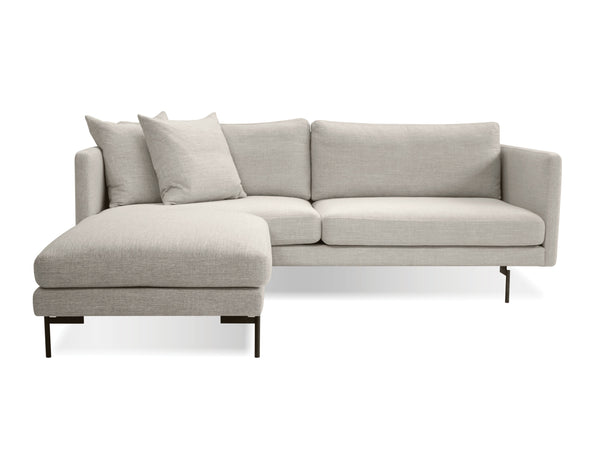 Tux Sectional in light grey with black legs