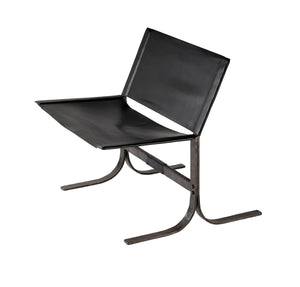  Alessa Leather Sling Chair, Black