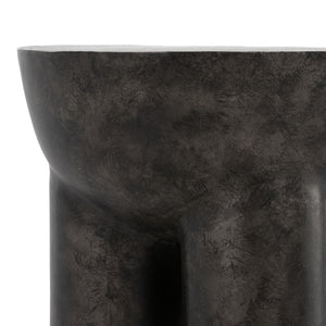 Sante End Table In Raw Black