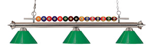 Shark 3 Light Billiard Light in Brushed Nickel Finish