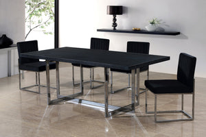 Joanna Dining Chair In Black Velvet and Chrome