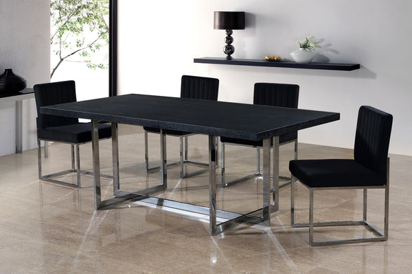 Joanna Dining Chair In Black Velvet and Chrome