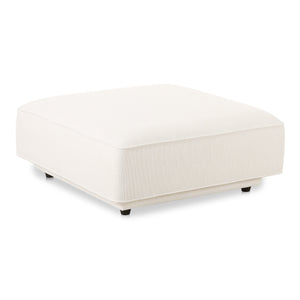 Rosello Ottoman in White with Textured Fabric