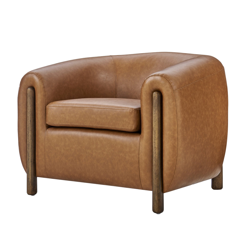 Cordelia PU Accent Arm Chair, Vintage Cider