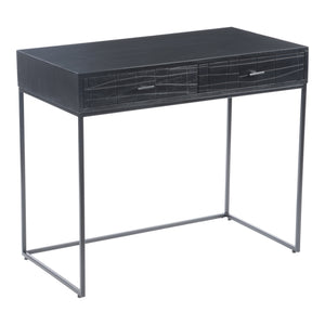 Atelier Desk Black with Acacia Wood & Iron Frame