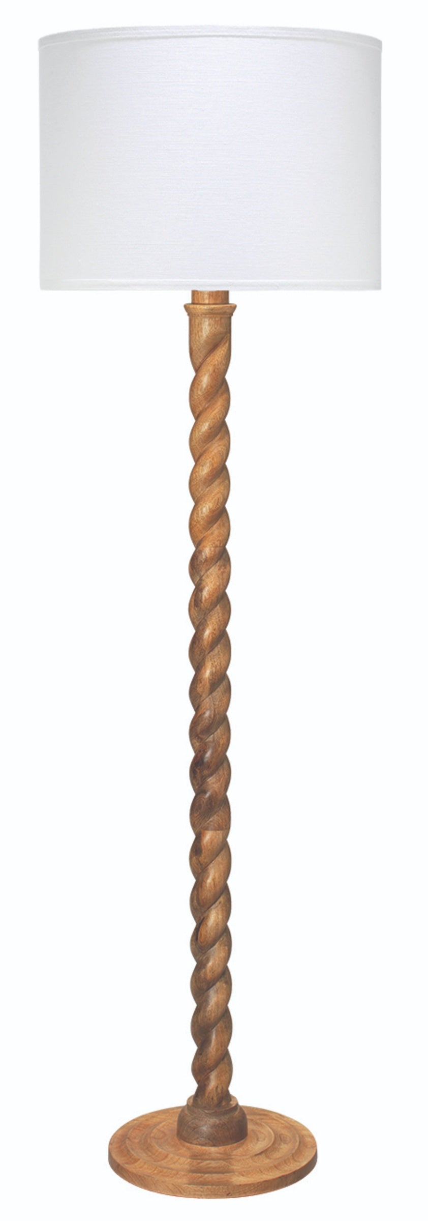 Barley Twist Floor Lamp, Natural Mango Wood
