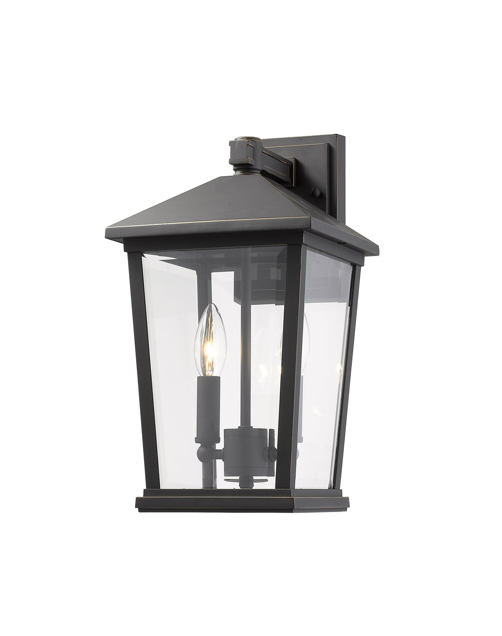 Beacon 2 Light Outdoor Wall Sconce in Oil Rubbed Bronze Finish