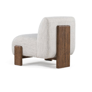 Chelsea Upholstered Accent Chair with Wooden Legs - Ivory