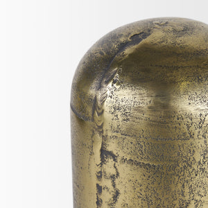 Quonset Extra Tall Brass Finished Aluminum Metal Pillar Object