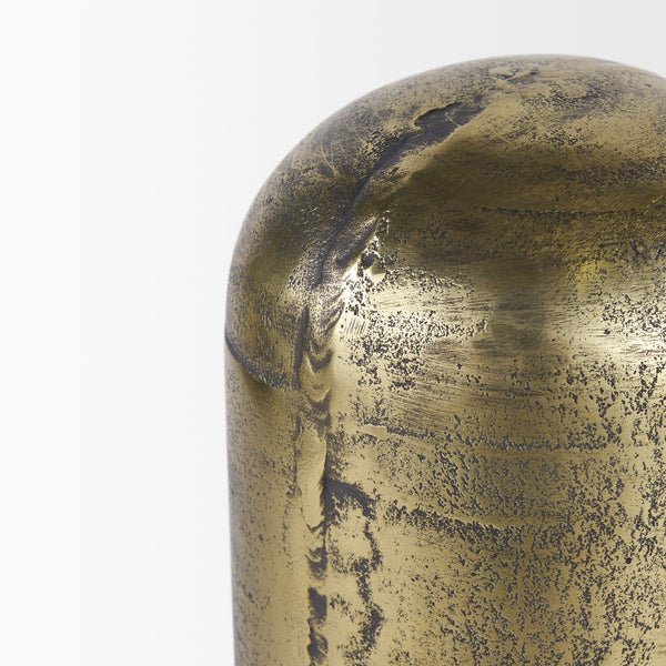 Quonset Extra Tall Brass Finished Aluminum Metal Pillar Object