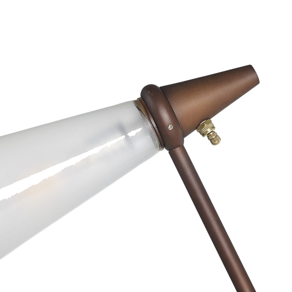 Ludwig Floor Lamp In Rust And Frosted Glass And Clear Cord