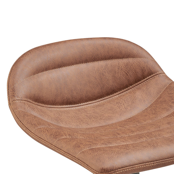 Koa KD PU Gaslift Swivel Bar Stool, Umber Brown
