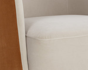 SARINA SWIVEL LOUNGE CHAIR - MEG TAUPE / MEG GOLD