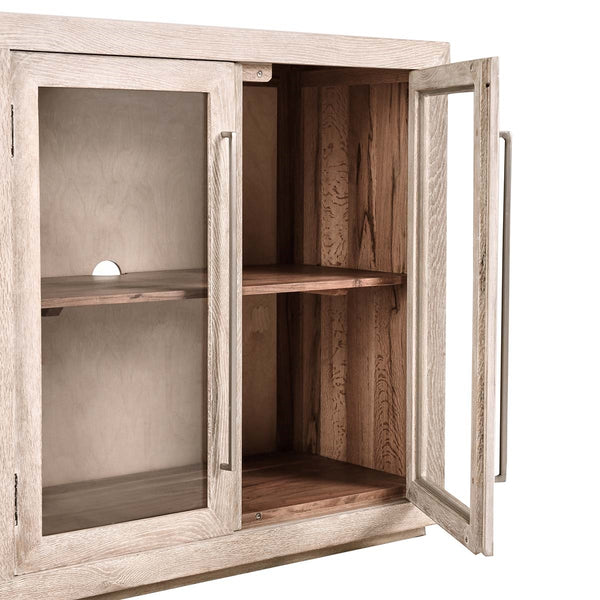 Bradley Solid Wood 4Dr Cabinet in Coastal White