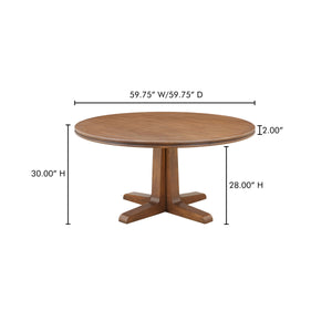 Charles Dining Table with Pine Veneer in Brown