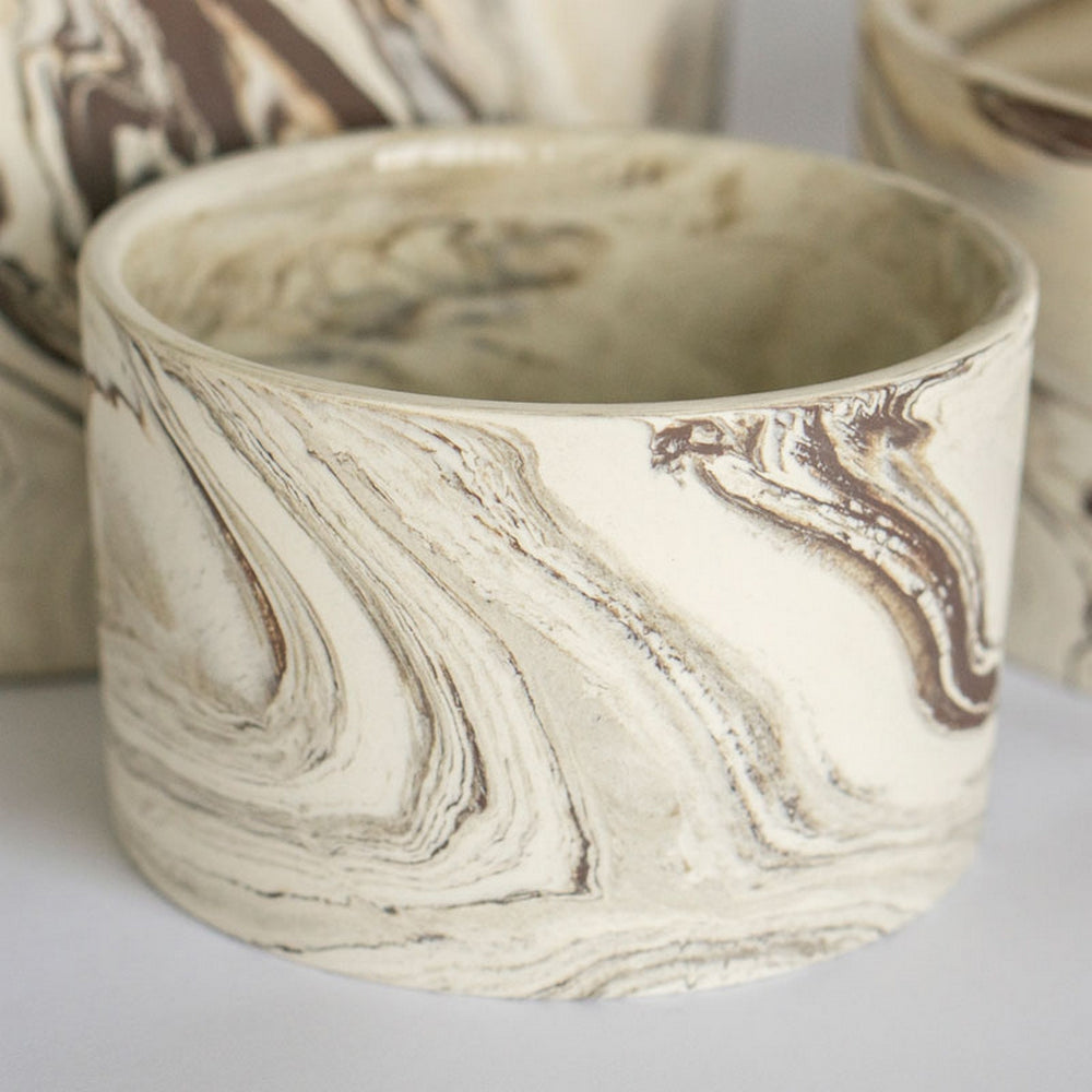 Agateware Cachepot, set/3