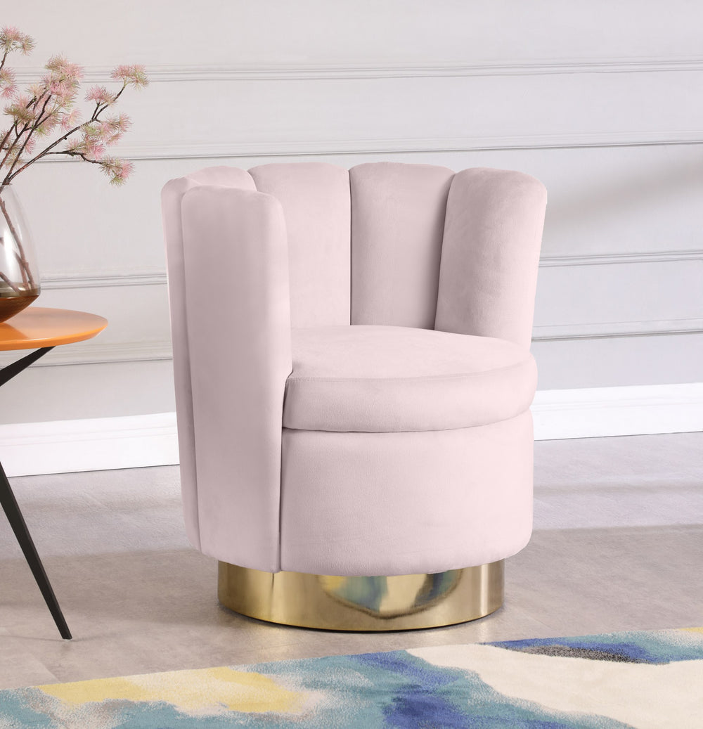 Anita Accent Chair In Pink Velvet