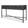 Mako Console Table in Black Oak with Brass Accents