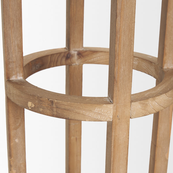 Andy I Large Natural Wood Cylindrical Lantern