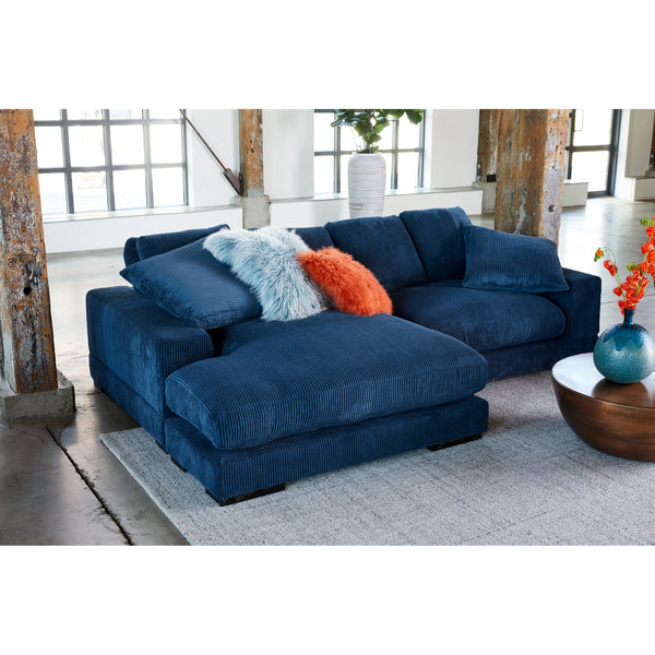 Moe's Plunge Sectional Sofa in Navy with Flip Chaise