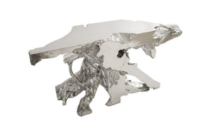 Freeform Console Table B, Silver Leaf