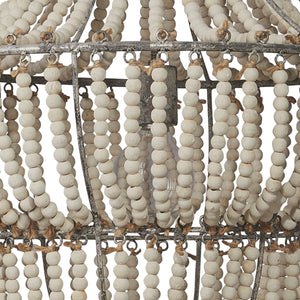 Blanca Wood Beaded 1-Light Chandelier