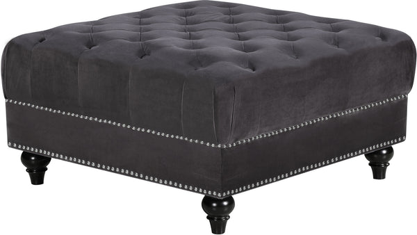 Loretta Ottoman In Grey Velvet