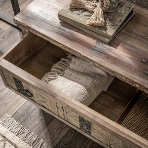 Baltim Reclaimed Wood 3Dwr Print Block Cabinet