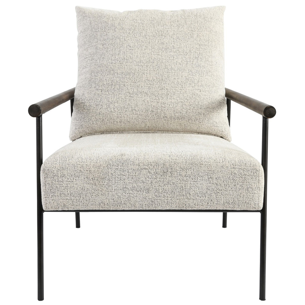 Cohen Upholstered Accent Chair in Ivory with Metal Frame