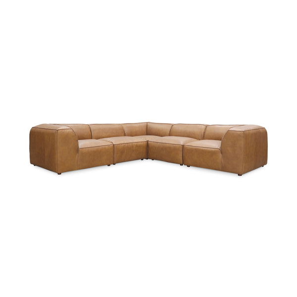 Moe's Form L-Shaped Modular Sectional in Sonoran Tan Leather