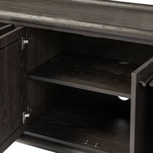 Glenview 6 Door Sideboard - Cracked Smoked Black Veneer