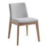 Deco Oak Dining Chair Set in Light Grey Upholstery