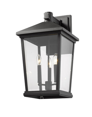 Beacon 3 Light Outdoor Wall Sconce in Black Finish
