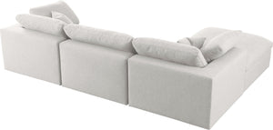 Carmen Cloud Modular Sectional In Cream Linen Fabric