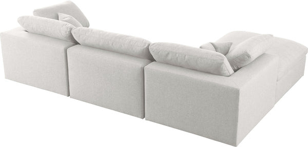 Carmen Cloud Modular Sectional In Cream Linen Fabric