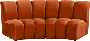 Lynda 2pc. Modular Sectional In Cognac Velvet