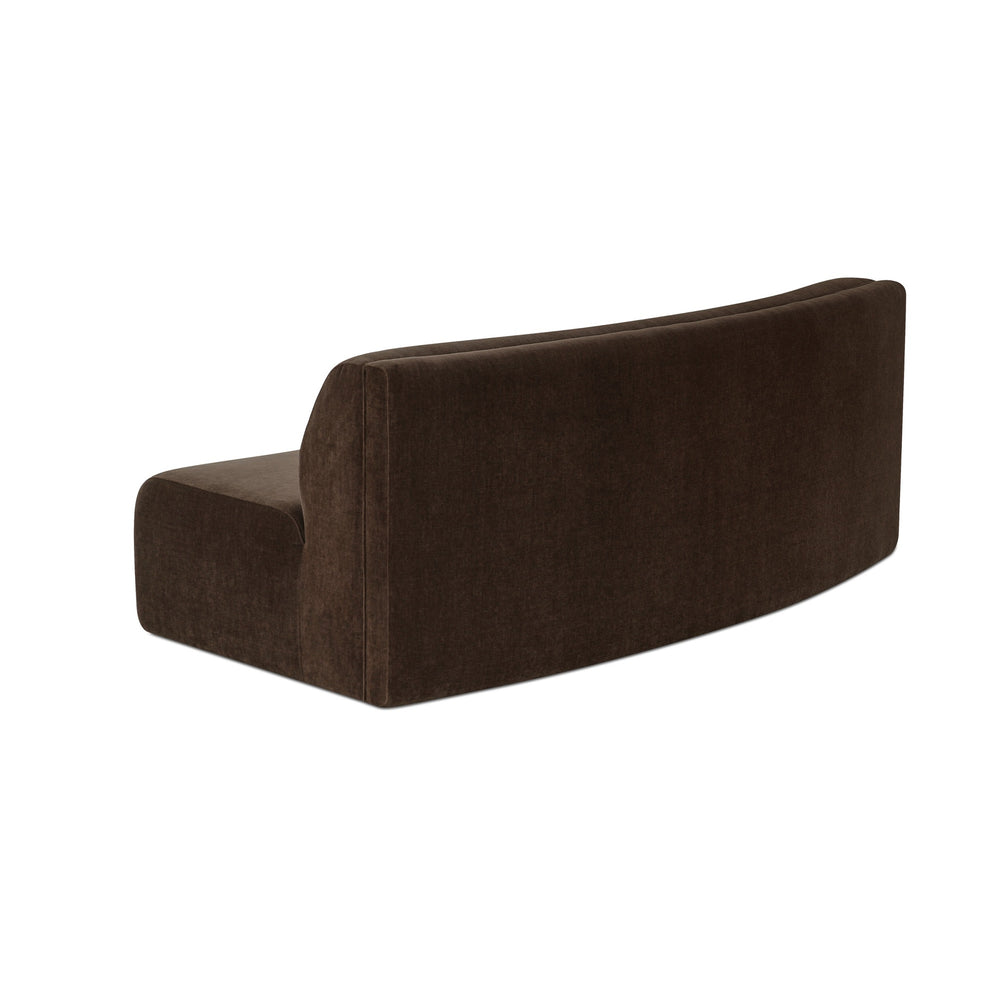 Naomi Concave Sofa in Dark Brown Fabric
